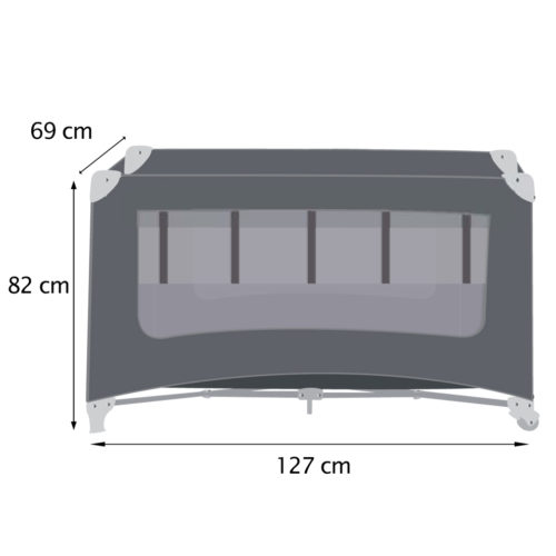 Lit Parapluie Bi-positions XPRESS - Pliage Rapide En 1 Mouvement - 60x120 Cm