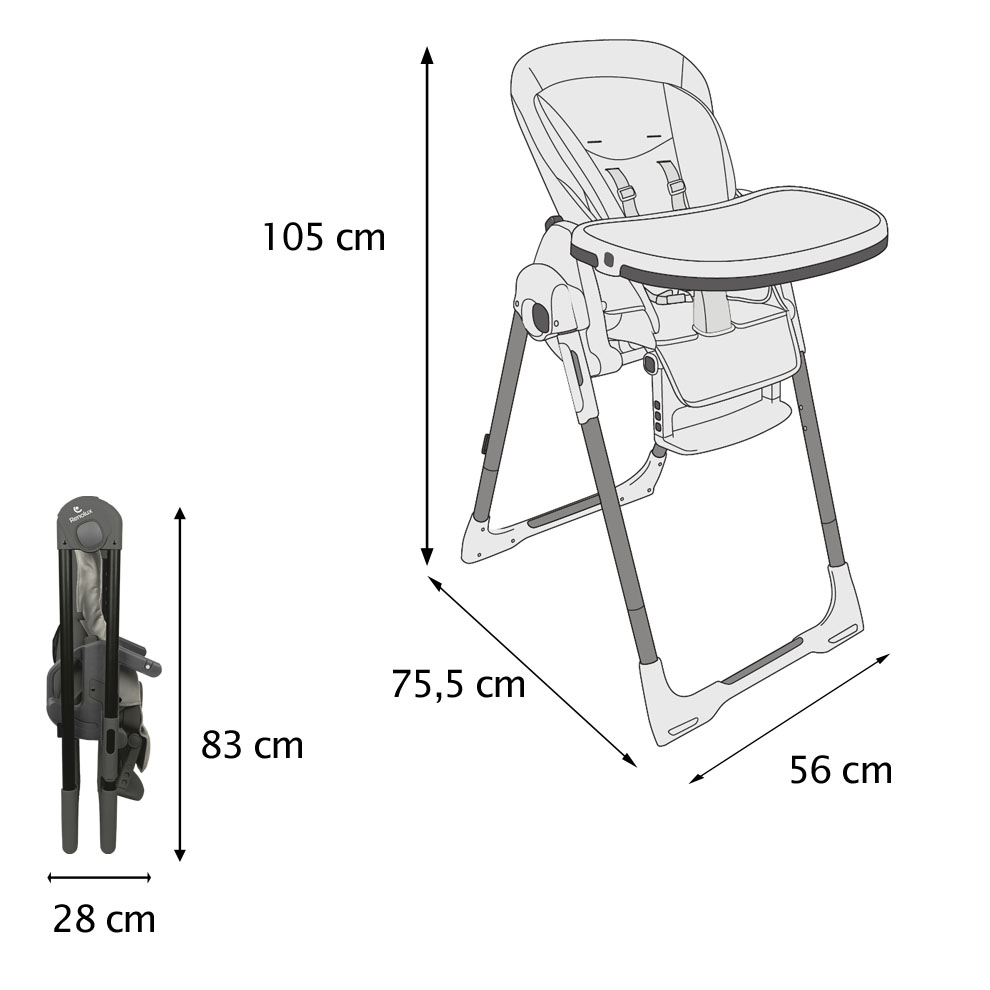 Chaise haute Bébévision (avec réducteur) de Renolux