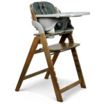chaise haute design bois Meridio Pecan Graphit Renolux